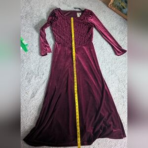 Coldwater Creek Burgundy Velvet Long Dress